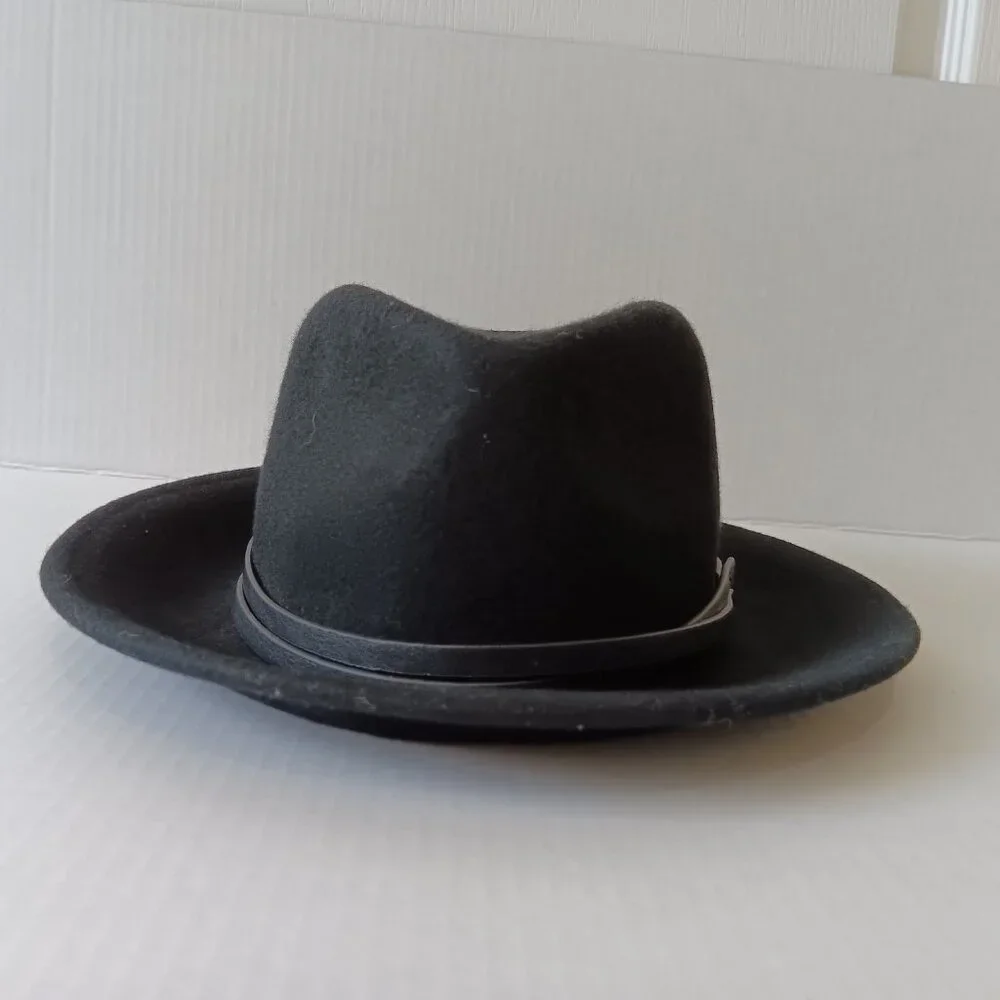 Chico's Women's Black Wool Fedora Hat One Size